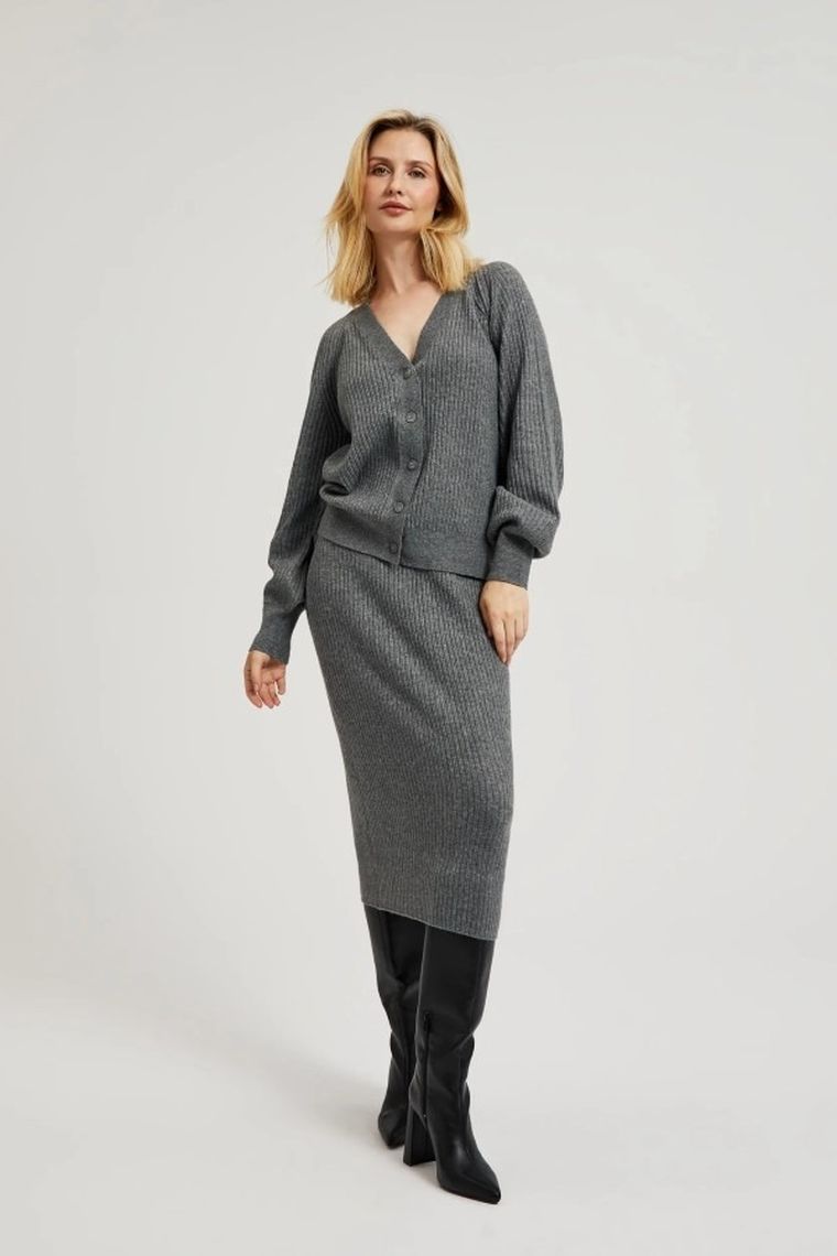 Spódnica damska, szara, Moodo