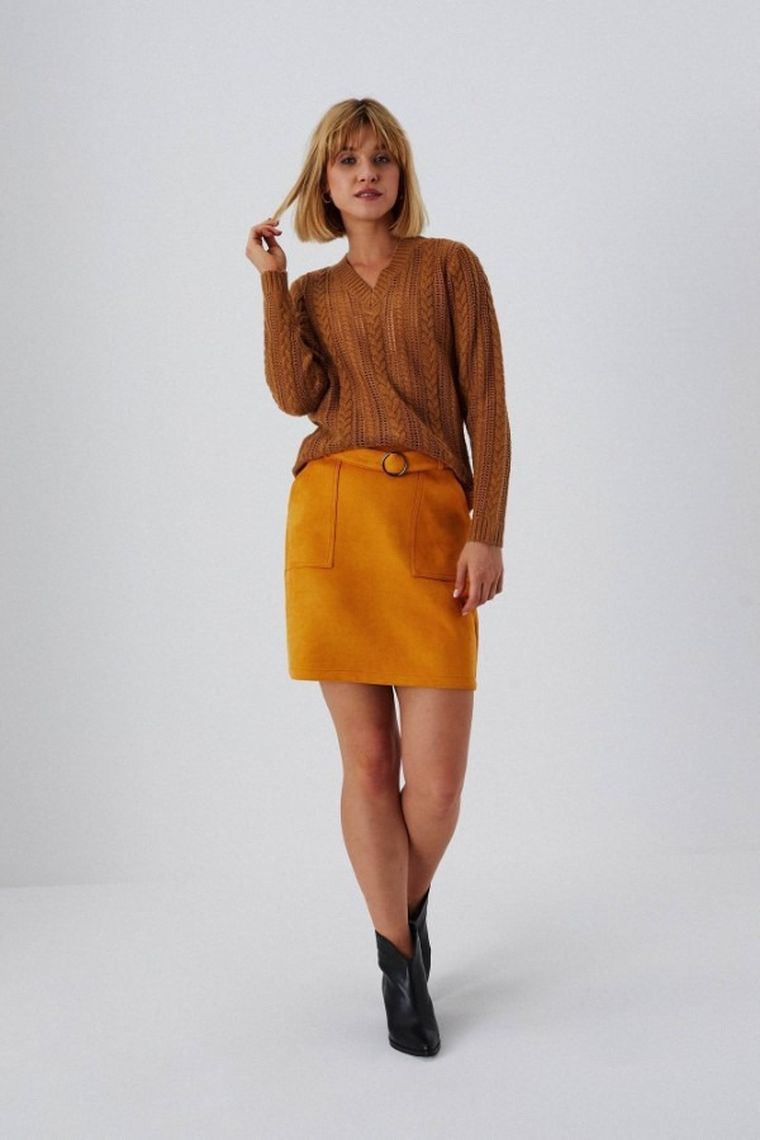 Spódnica damska, żółta, Moodo