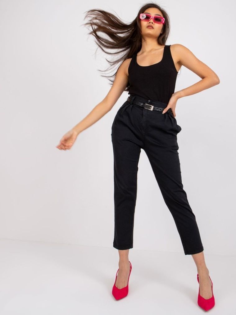 Spodnie damskie, czarne, Italy Moda