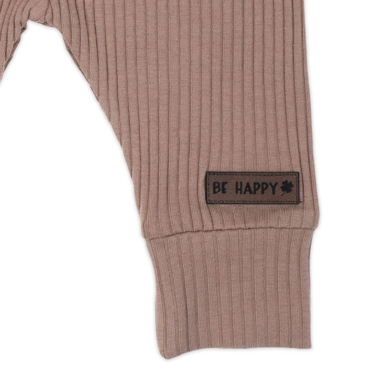 Spodnie dresowe chłopięce, prążkowane, brązowe, Nicol