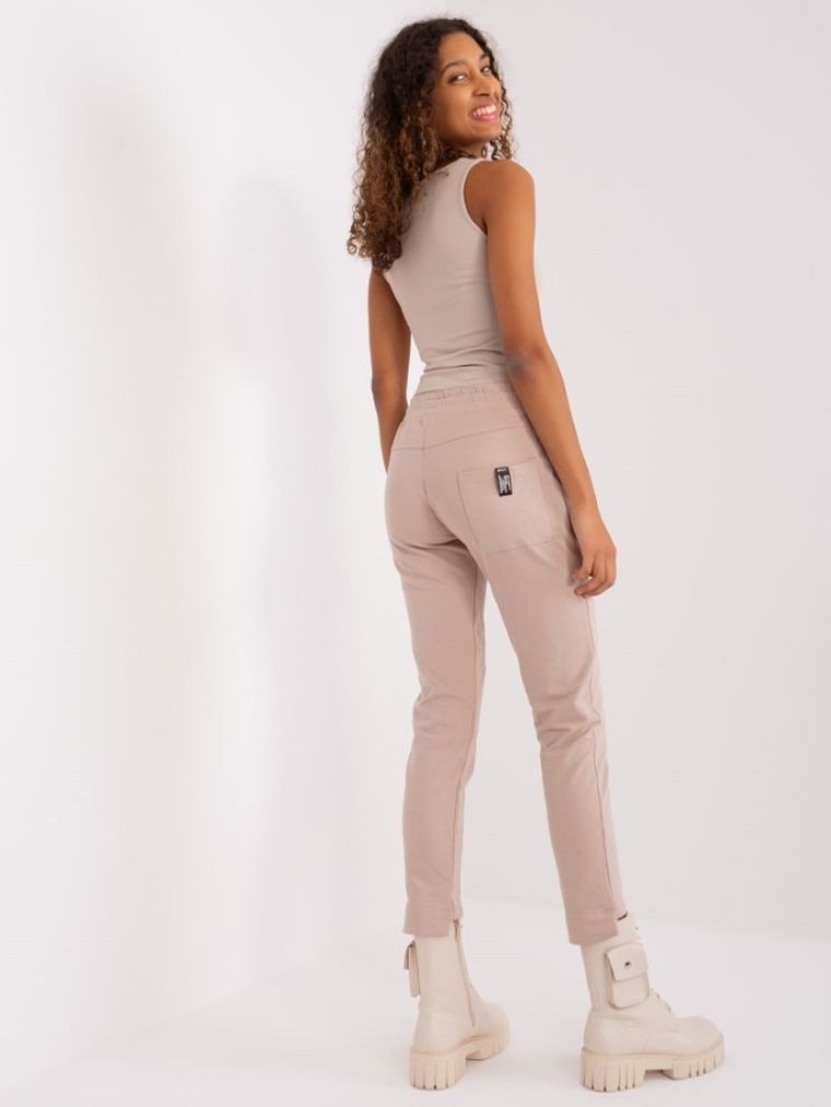 Spodnie dresowe damskie, beżowe, Relevance