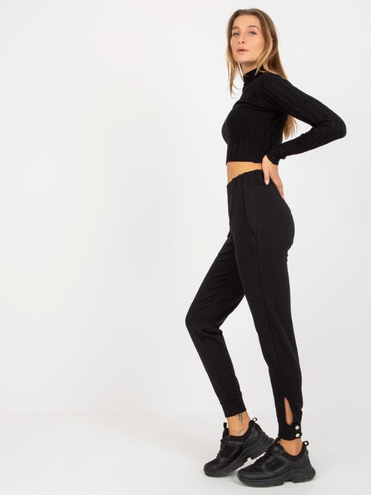 Spodnie dresowe damskie, czarne, Och Bella