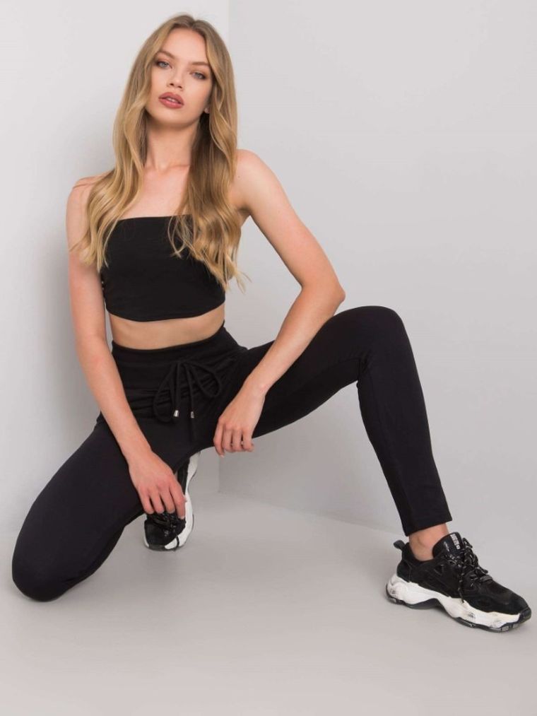Spodnie dresowe damskie, czarne, Relevance