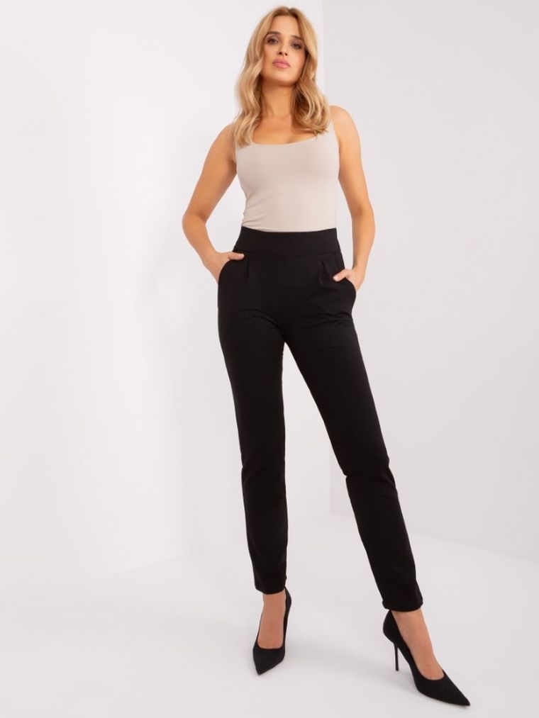 Spodnie dresowe damskie, czarne, Rue Paris