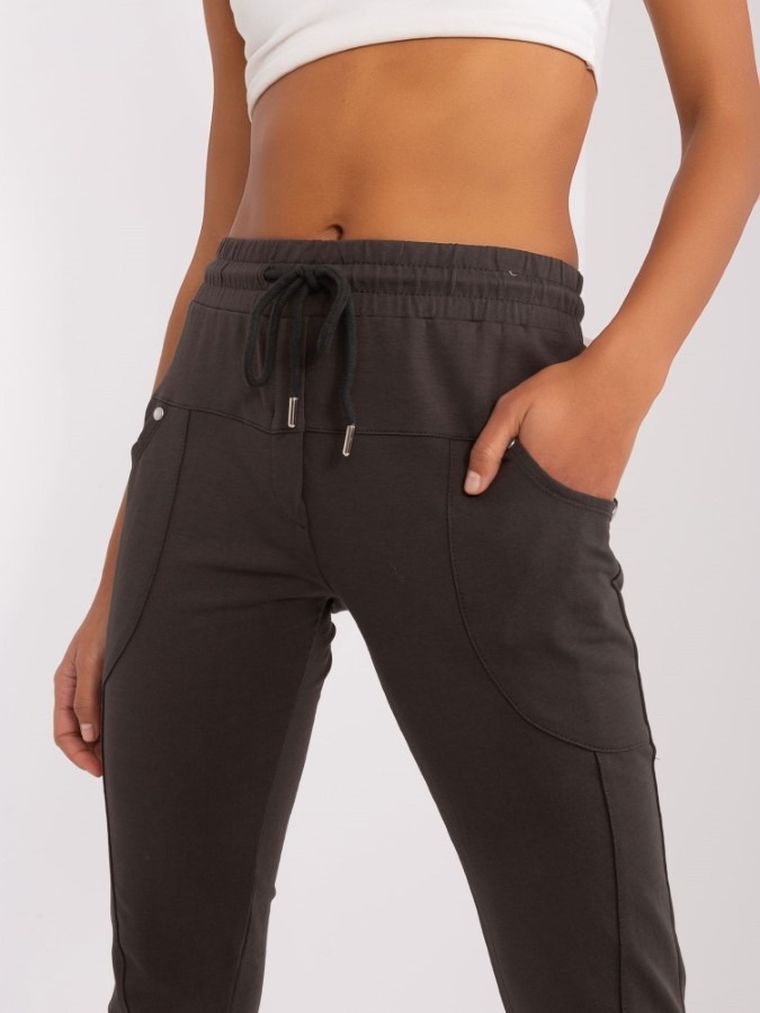 Spodnie dresowe damskie, khaki, Relevance