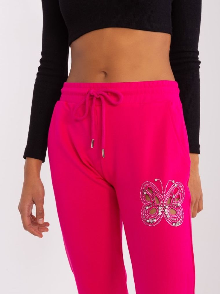 Spodnie dresowe damskie, różowe, Relevance