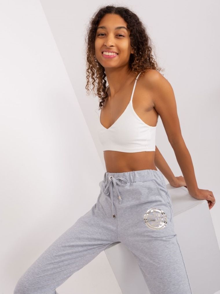 Spodnie dresowe damskie, szare, Relevance