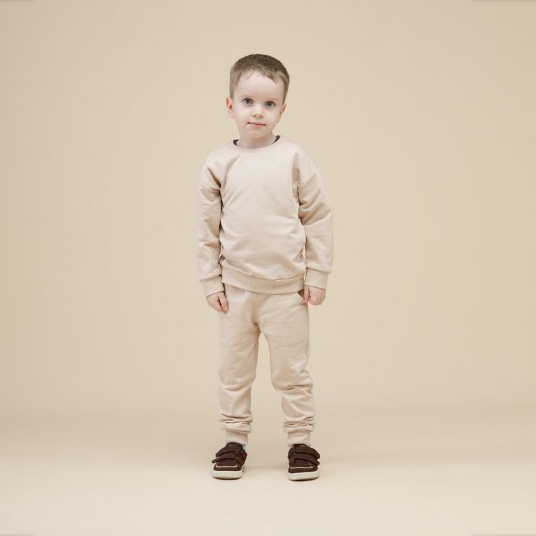 Spodnie dresowe dziecięce, beżowe, Pinokio
