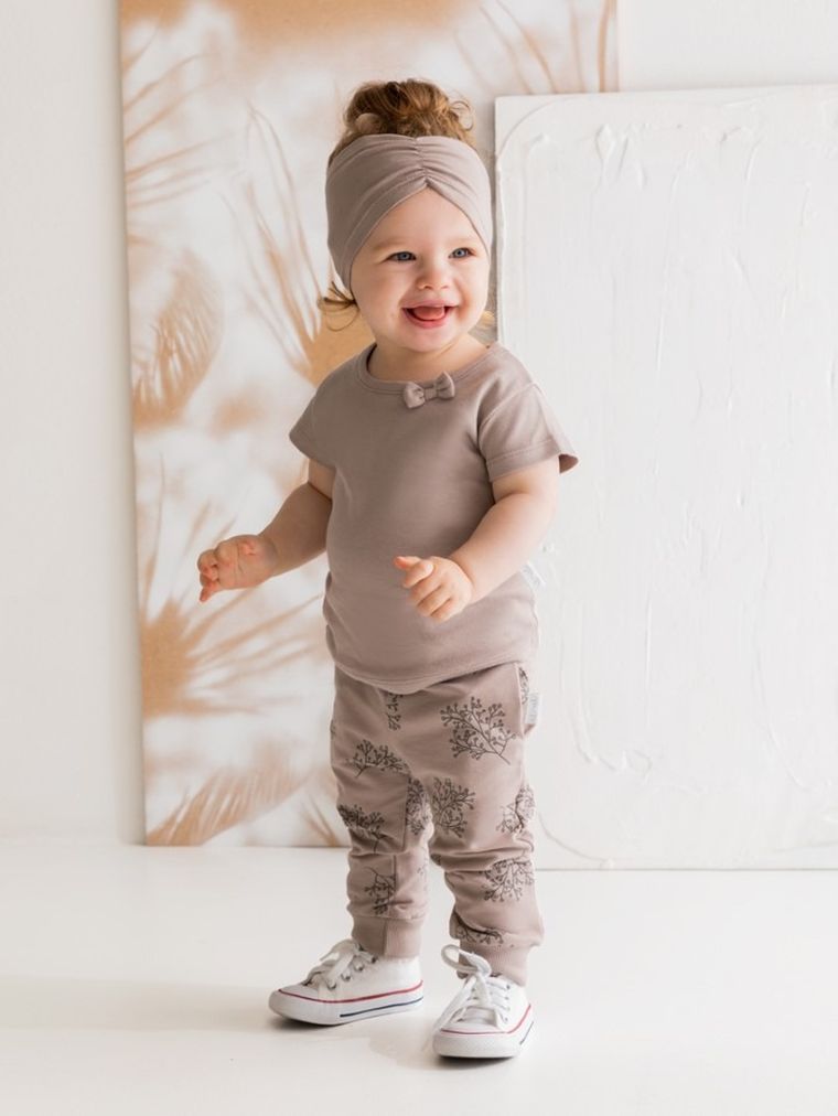 Spodnie dresowe dziewczęce, beżowe, Nicol