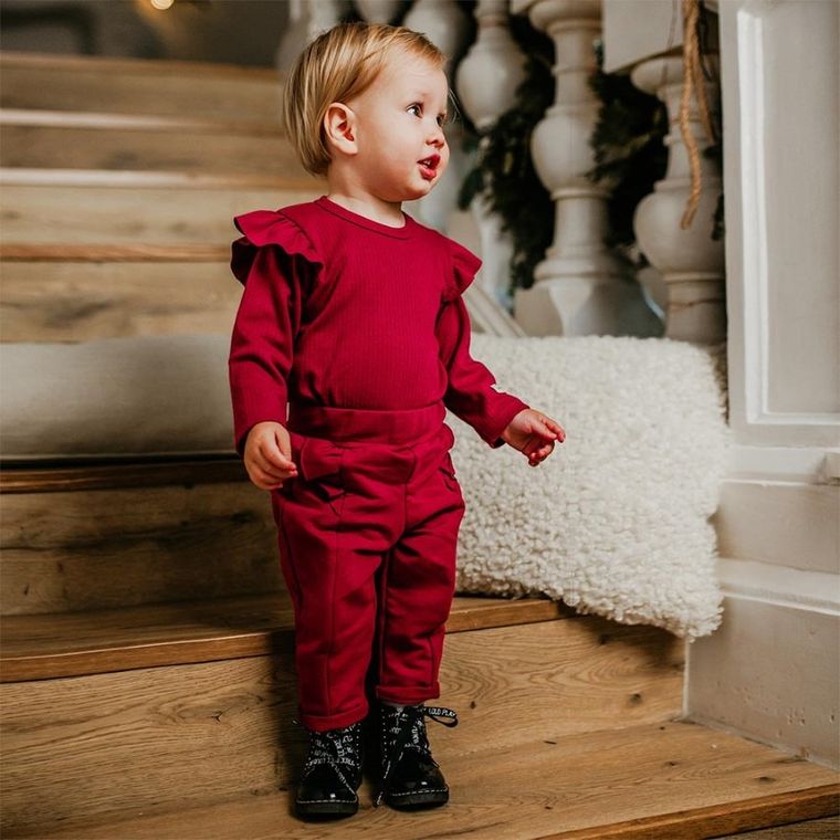 Spodnie dresowe dziewczęce, bordowe, Eevi