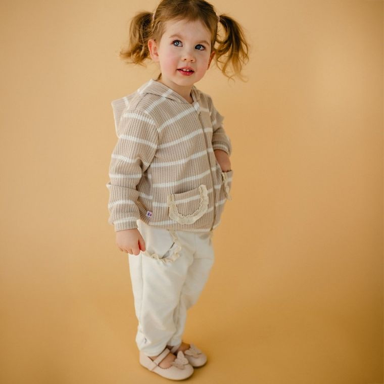 Spodnie dresowe dziewczęce, ecru, Eevi