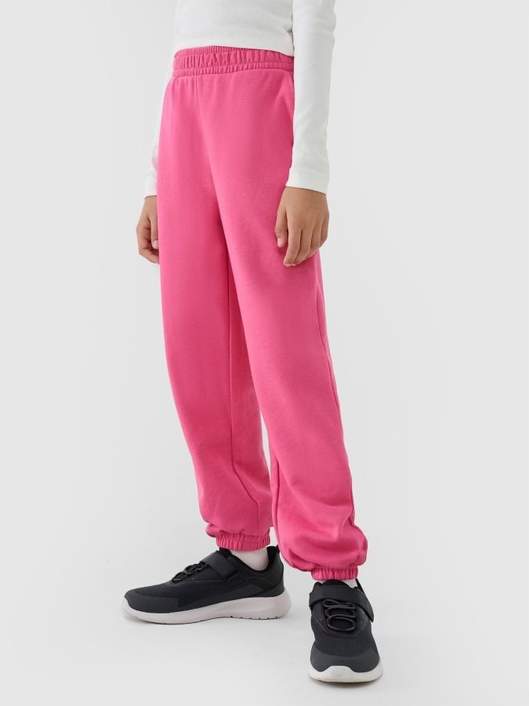 Spodnie dresowe dziewczęce, różowe, 4F