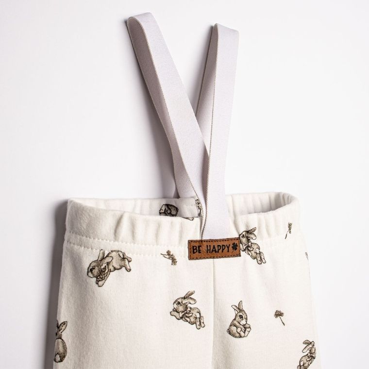 Spodnie dziewczęce na szelkach, beżowe, Nicol