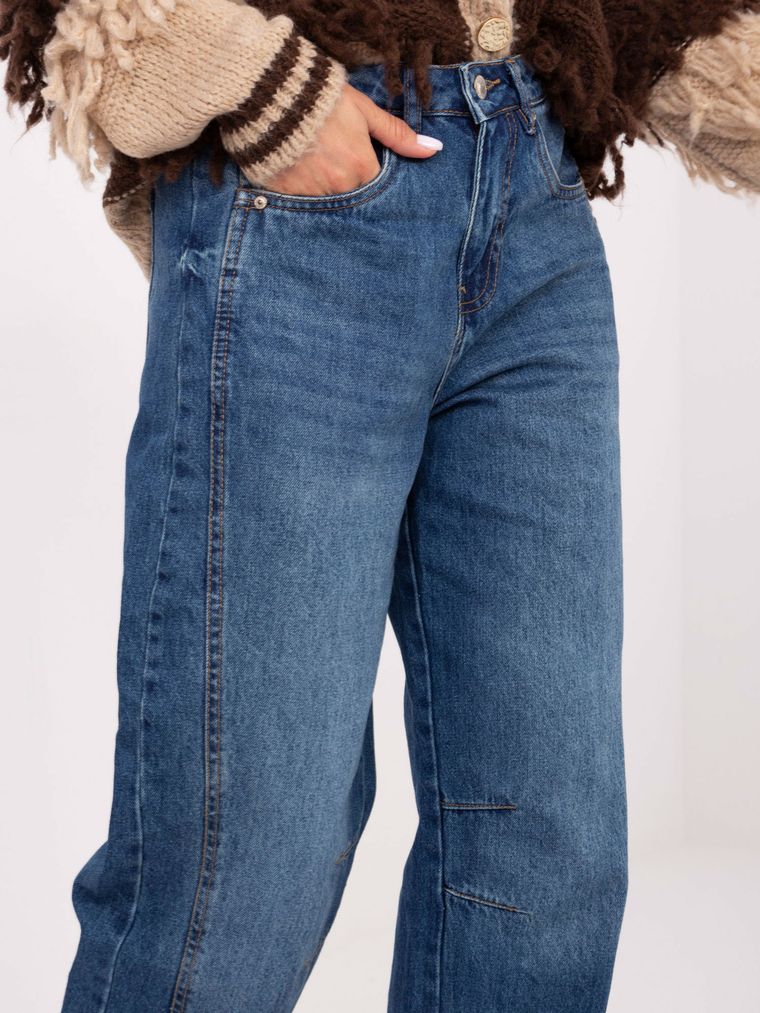 Spodnie jeansowe damskie, balloon, niebieskie, Sublevel