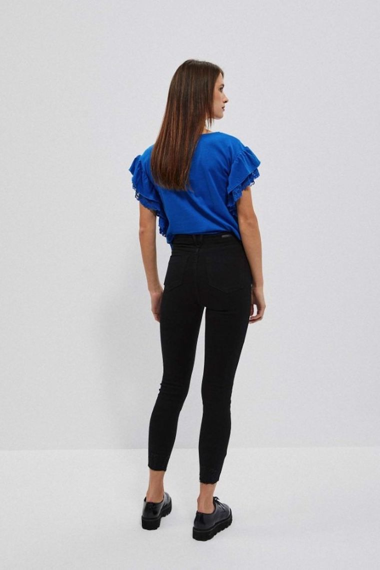 Spodnie jeansowe damskie, czarne, Moodo