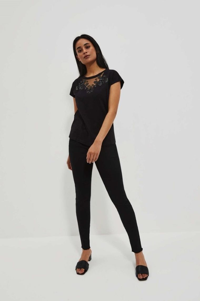 Spodnie jeansowe damskie, czarne, Moodo