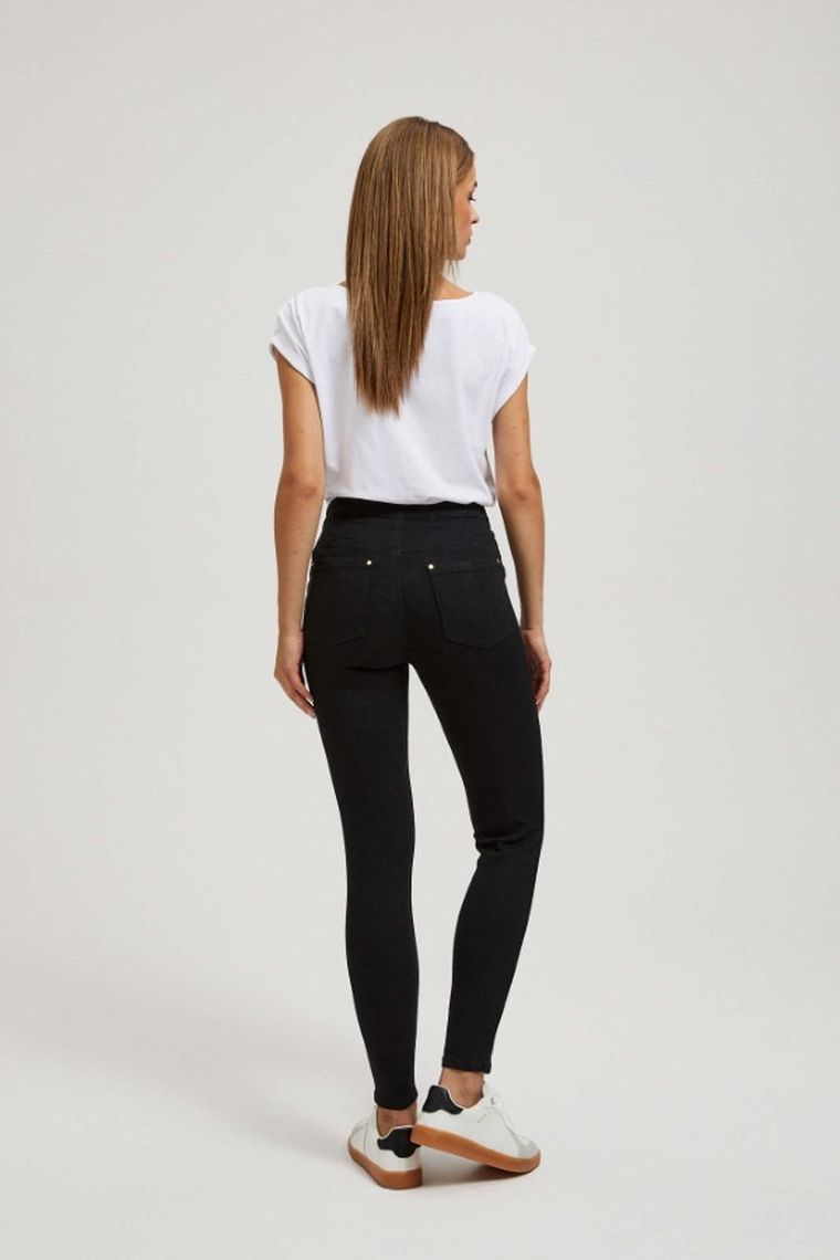 Spodnie jeansowe damskie, czarne, Moodo