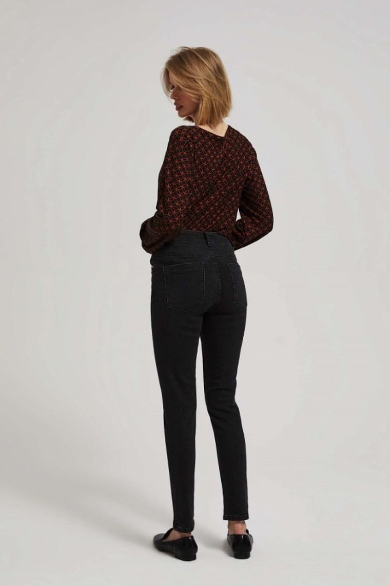 Spodnie jeansowe damskie, czarne, Moodo