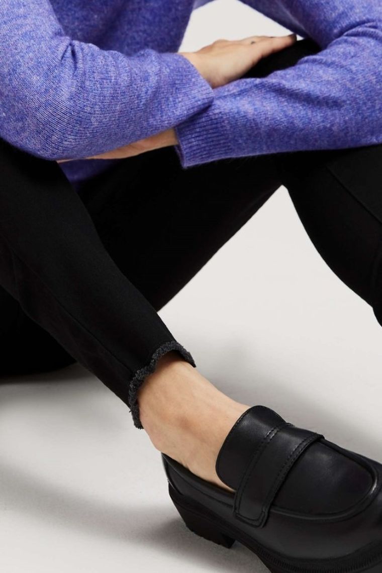 Spodnie jeansowe damskie, czarne, Moodo