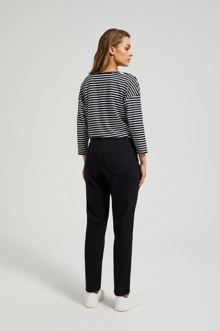 Spodnie jeansowe damskie, czarne, Moodo