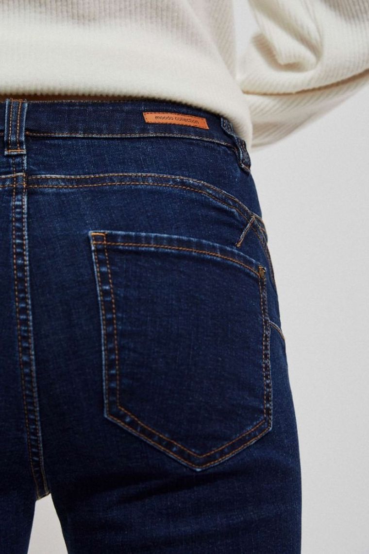 Spodnie jeansowe damskie, granatowe, Moodo