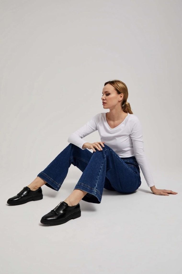 Spodnie jeansowe damskie, granatowe, Moodo