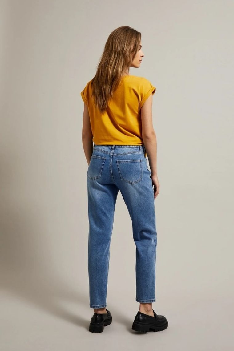 Spodnie jeansowe damskie, granatowe, Moodo