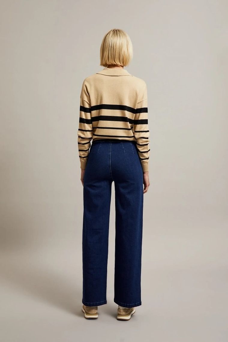 Spodnie jeansowe damskie, granatowe, Moodo