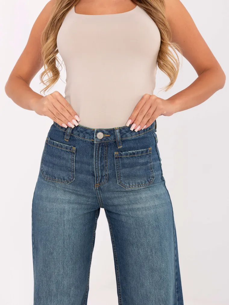 Spodnie jeansowe damskie, granatowe, Sublevel