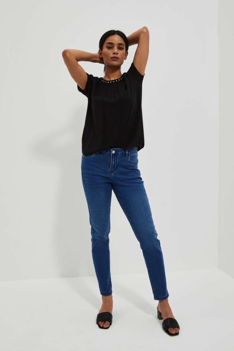 Spodnie jeansowe damskie, niebieskie, Moodo