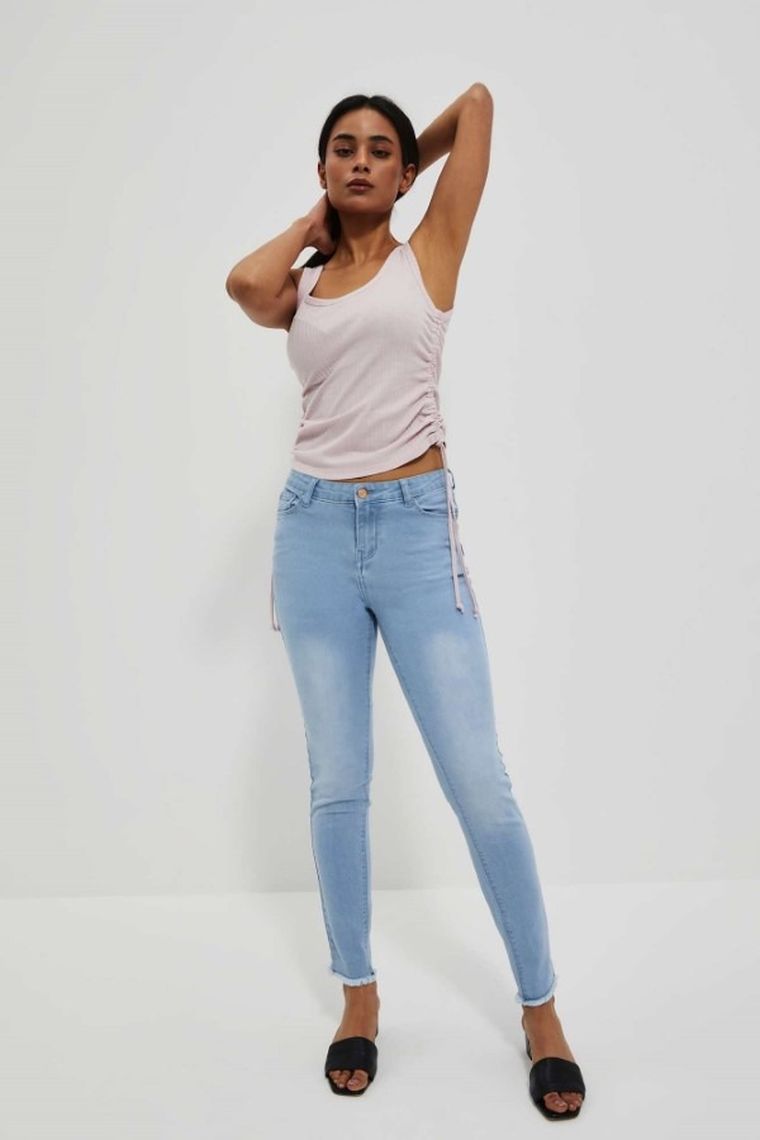 Spodnie jeansowe damskie, niebieskie, Moodo