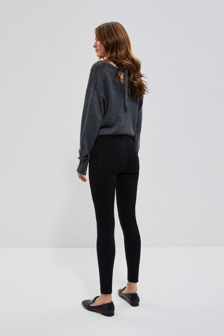 Spodnie jeansowe damskie, push up, czarne, Moodo