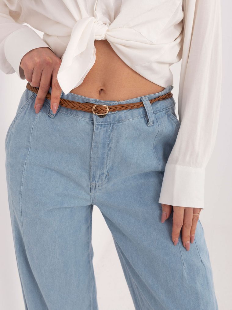 Spodnie jeansowe damskie, wide, niebieskie, Sublevel