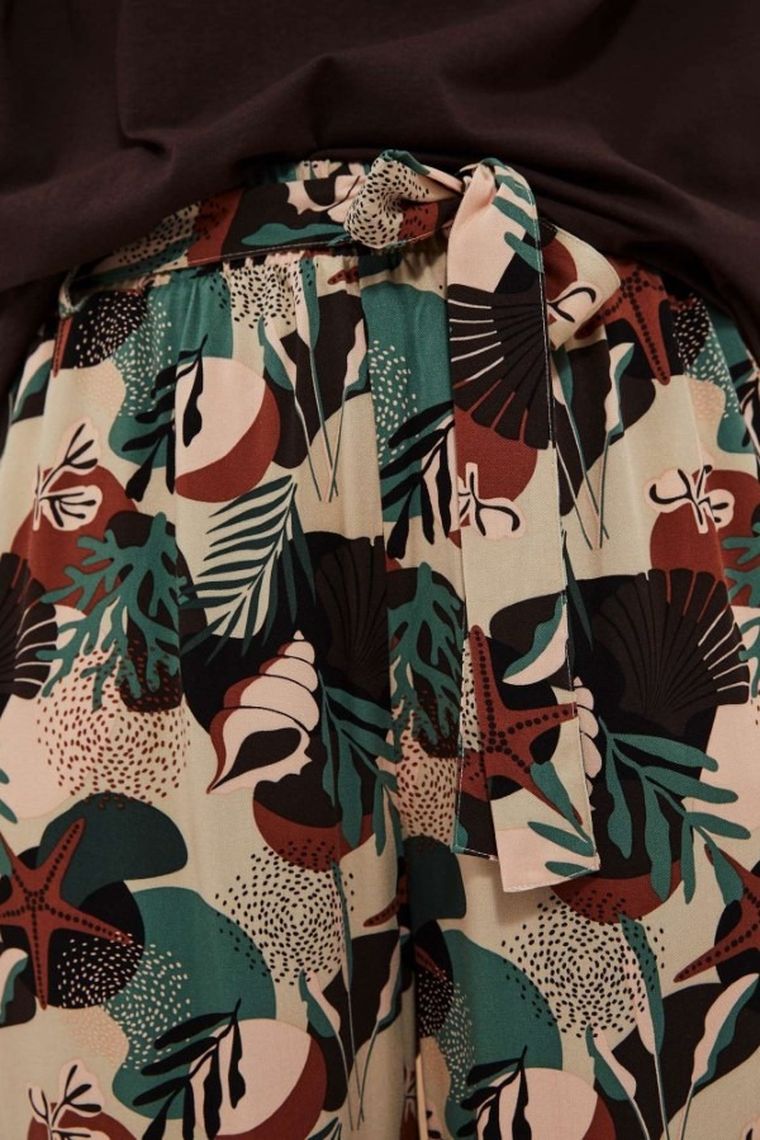 Spodnie materiałowe damskie, beżowe, Moodo