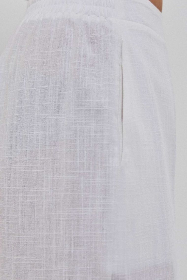 Spodnie materiałowe damskie, białe, Moodo