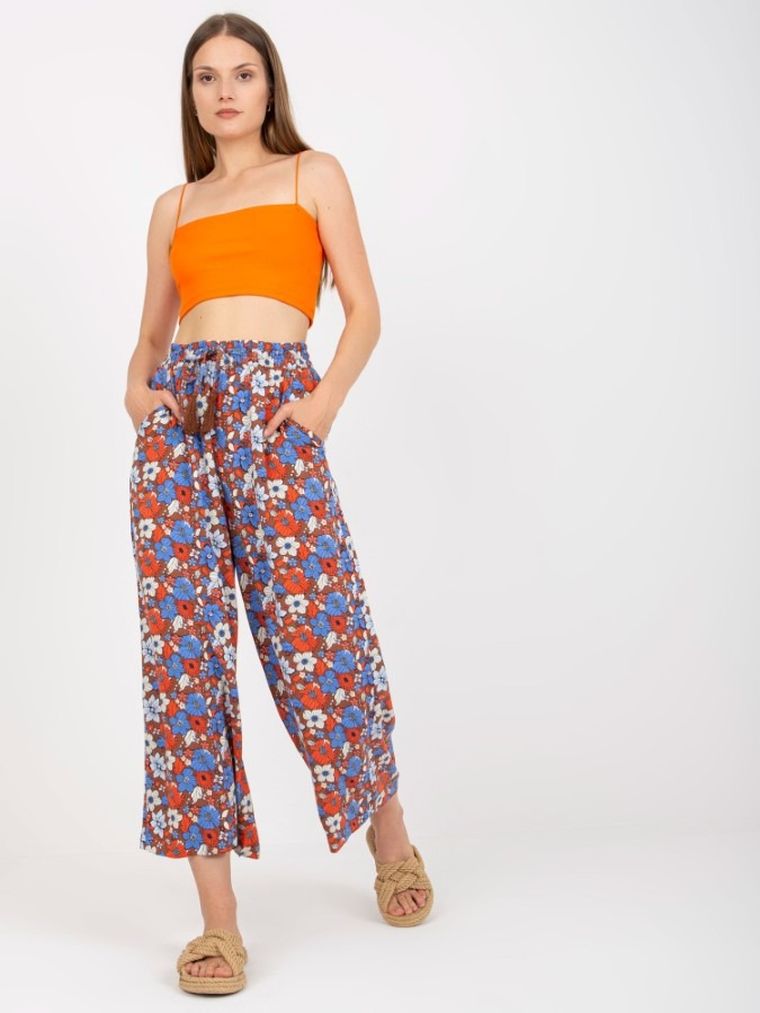 Spodnie materiałowe damskie, brązowe, Sublevel