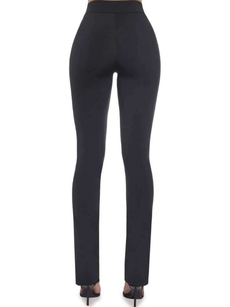 Spodnie materiałowe damskie, czarne, Bas Bleu