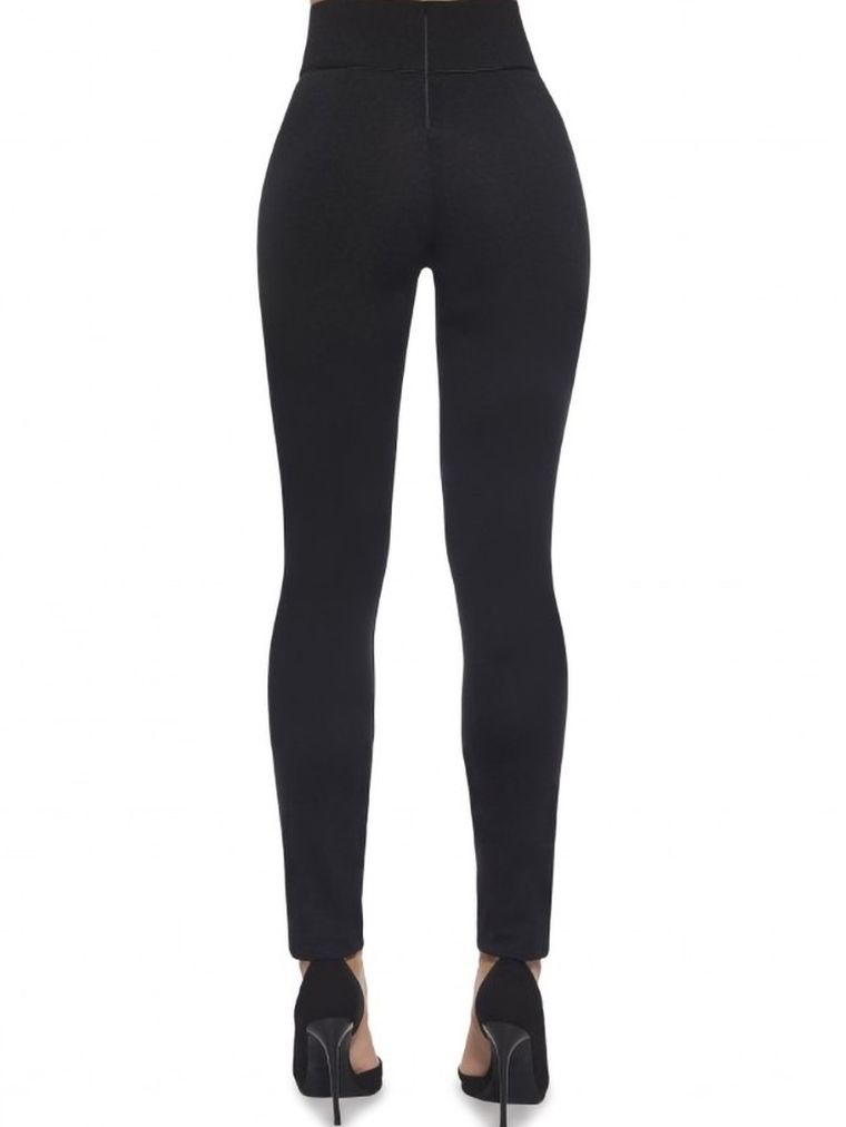 Spodnie materiałowe damskie, czarne, Bas Bleu