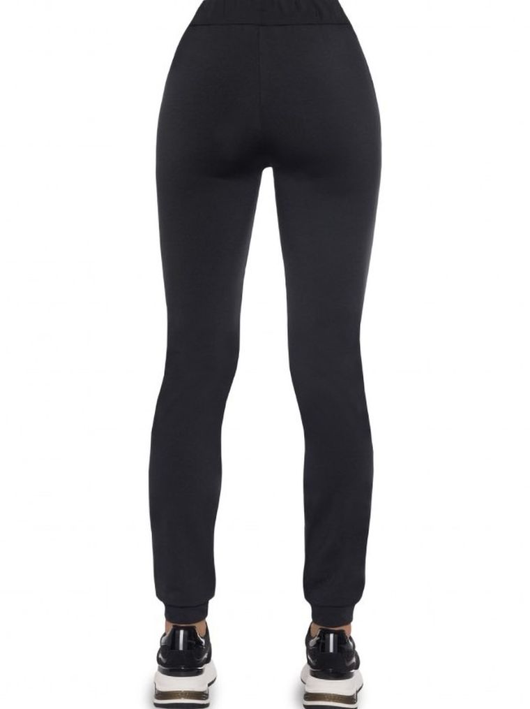 Spodnie materiałowe damskie, czarne, Bas Bleu