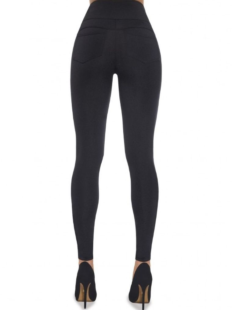 Spodnie materiałowe damskie, czarne, Bas Bleu