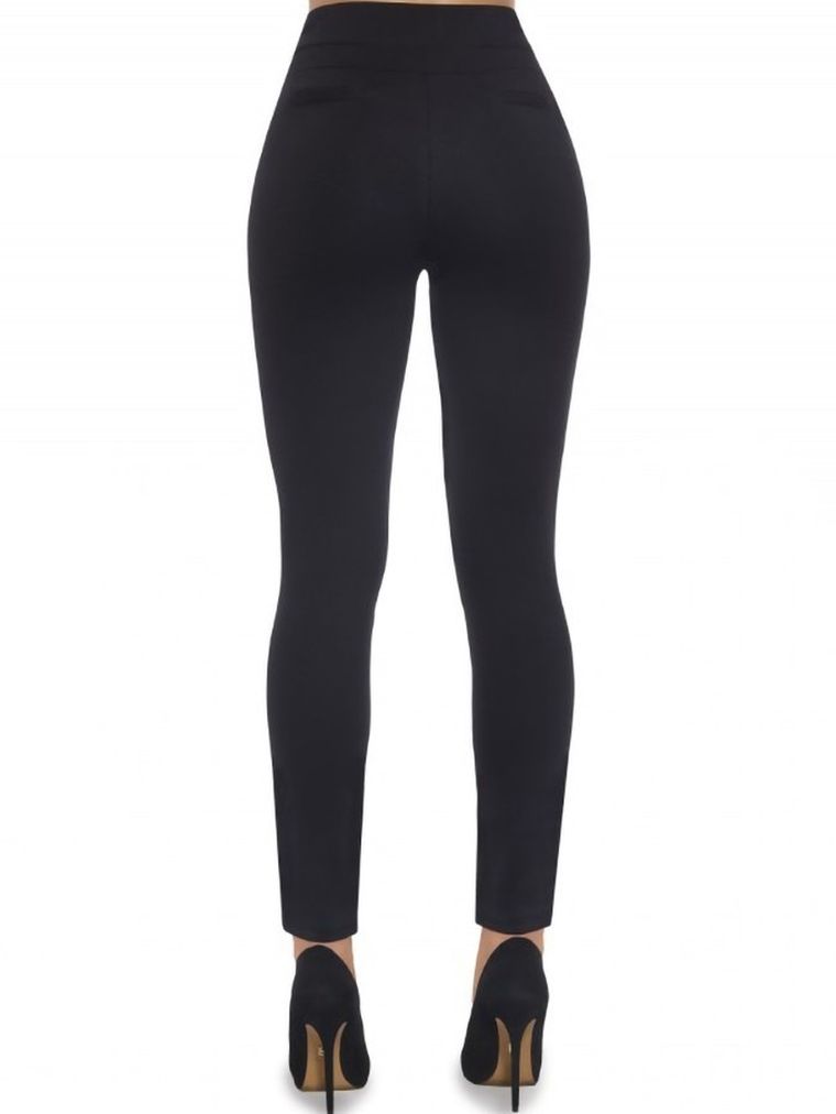 Spodnie materiałowe damskie, czarne, Bas Bleu