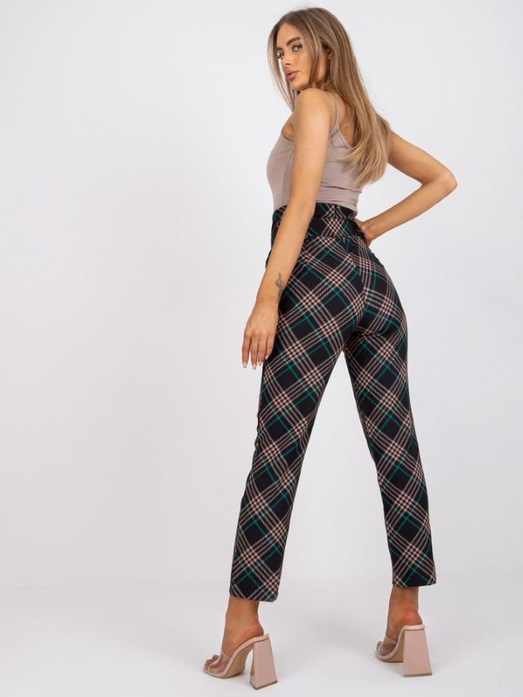 Spodnie materiałowe damskie, czarne, Italy Moda