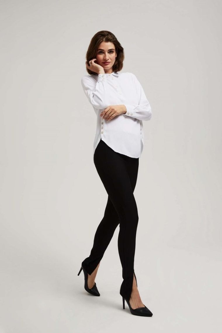 Spodnie materiałowe damskie, czarne, Moodo