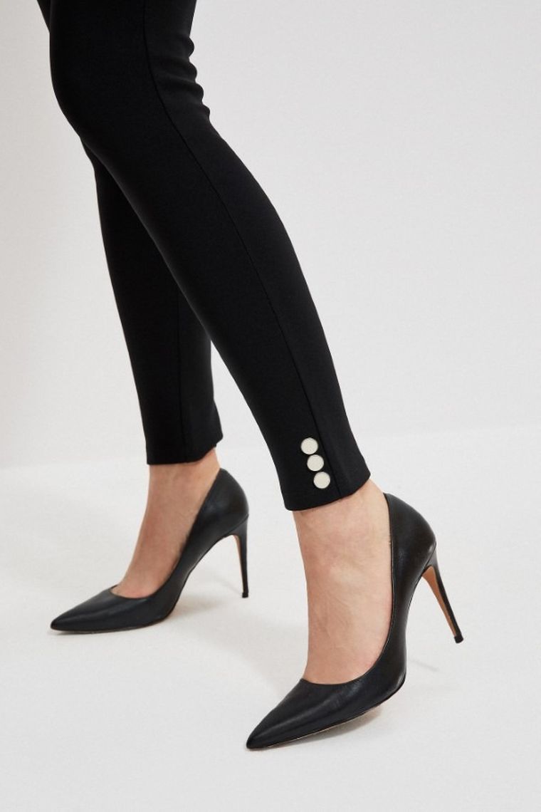 Spodnie materiałowe damskie, czarne, Moodo