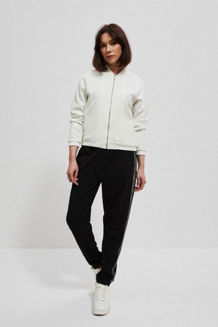 Spodnie materiałowe damskie, czarne, Moodo