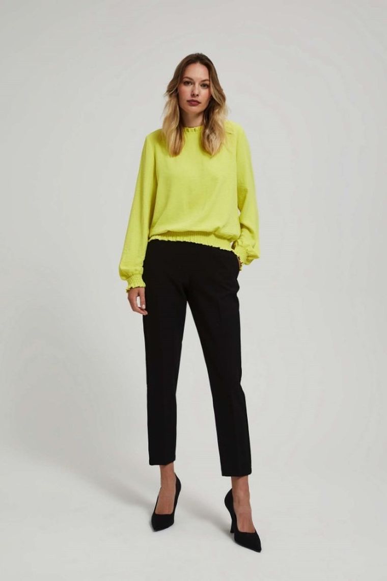 Spodnie materiałowe damskie, czarne, Moodo