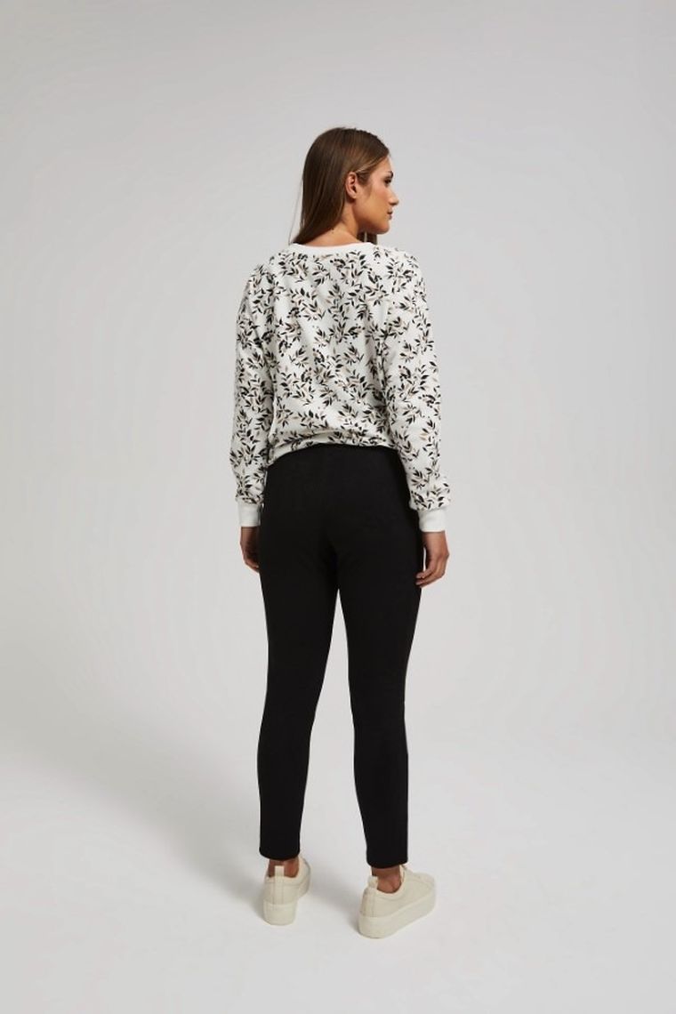 Spodnie materiałowe damskie, czarne, Moodo