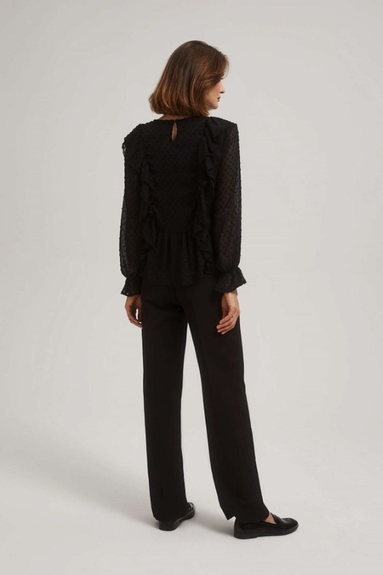 Spodnie materiałowe damskie, czarne, Moodo