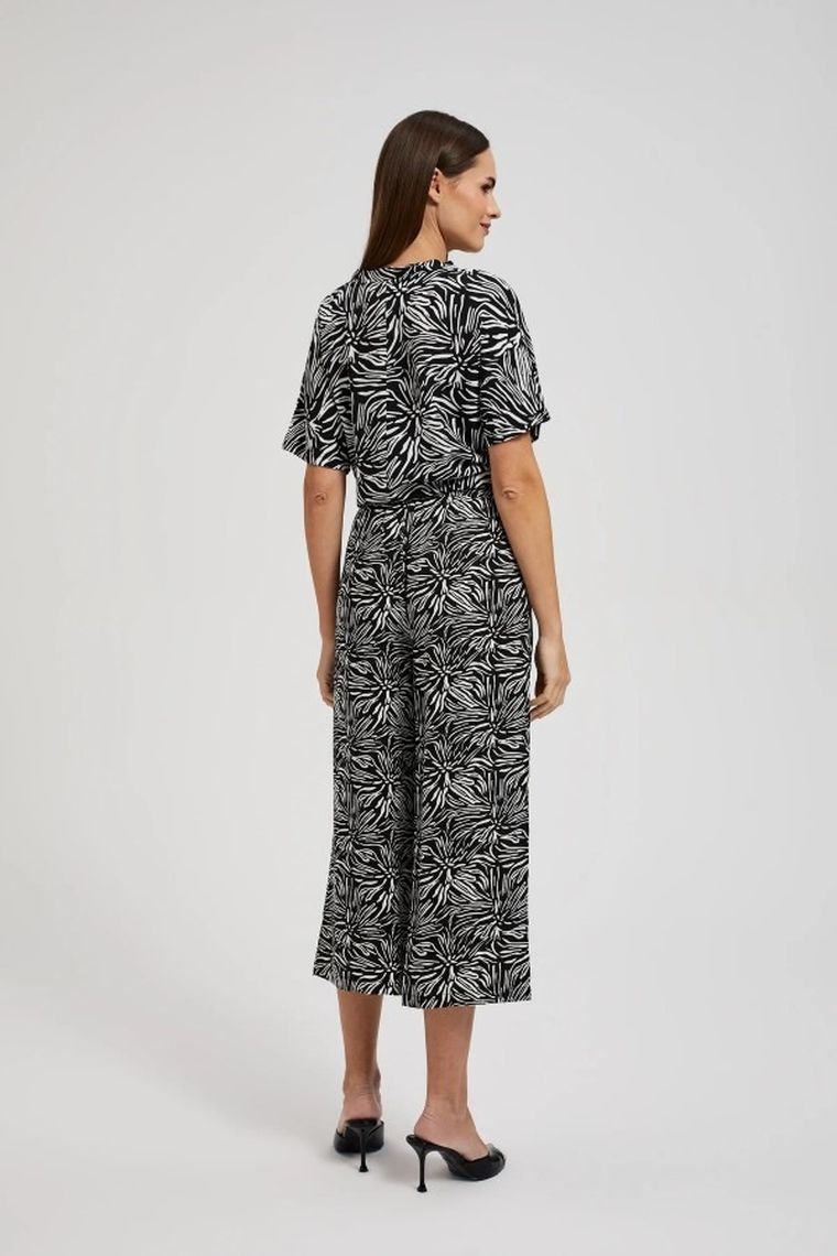 Spodnie materiałowe damskie, czarne, Moodo