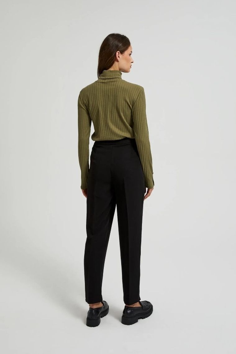 Spodnie materiałowe damskie, czarne, Moodo